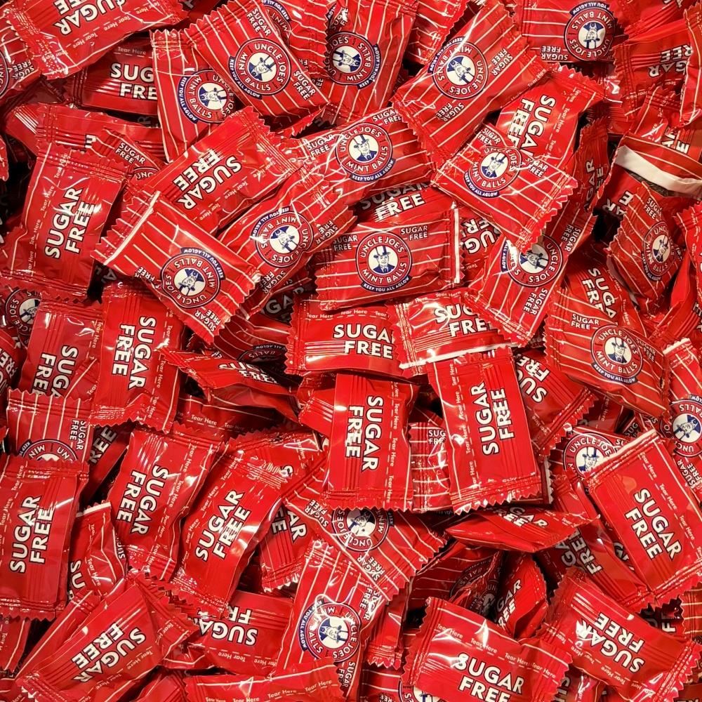 350g Rectangular Patterned Box of Uncle Joes Sugar Free Mints