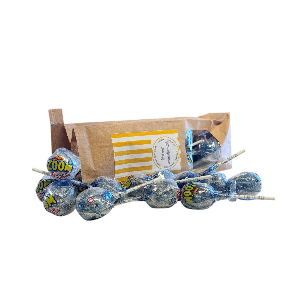 Bag of 10 Large Sour Blue Raspberry Tongue Painter Lollies