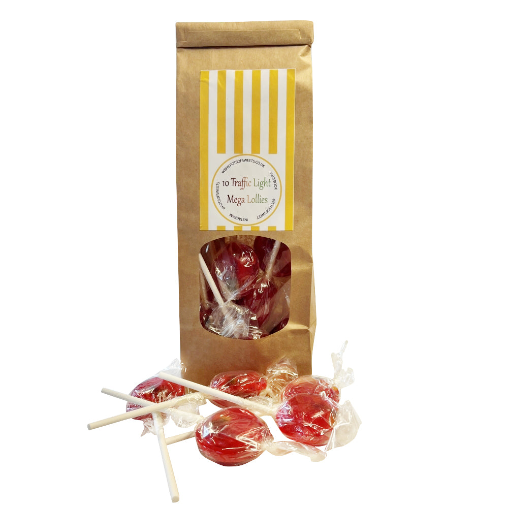 Bag of 10 Traffic Light Individually Wrapped Mega Lollies
