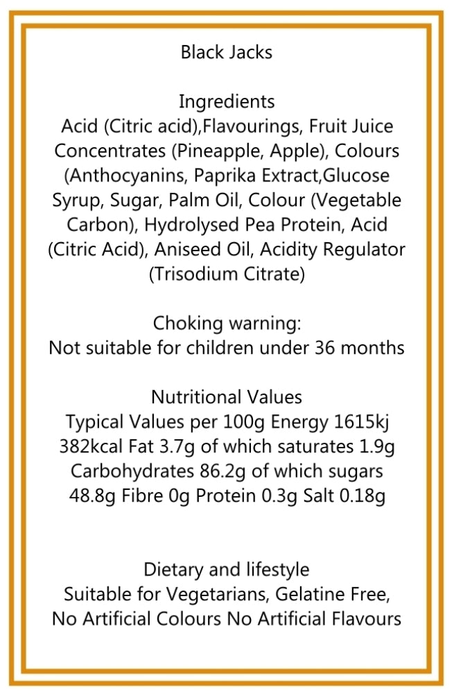 Sachet de 400g de Bonbons Black Jacks et Salades de Fruits