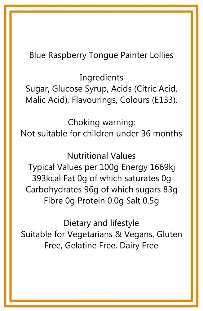 Blue Raspberry Tongue Painter Lollies LARGE