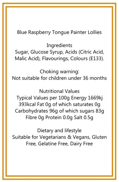 Blue Raspberry Tongue Painter Lollies LARGE