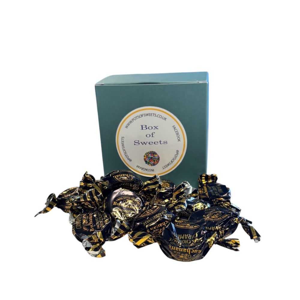300g Square Box of Buchanan's Chocolate Caramel Toffees