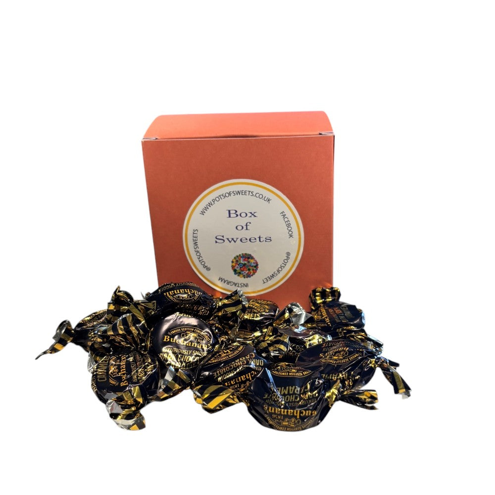 300g Square Box of Buchanan's Chocolate Caramel Toffees