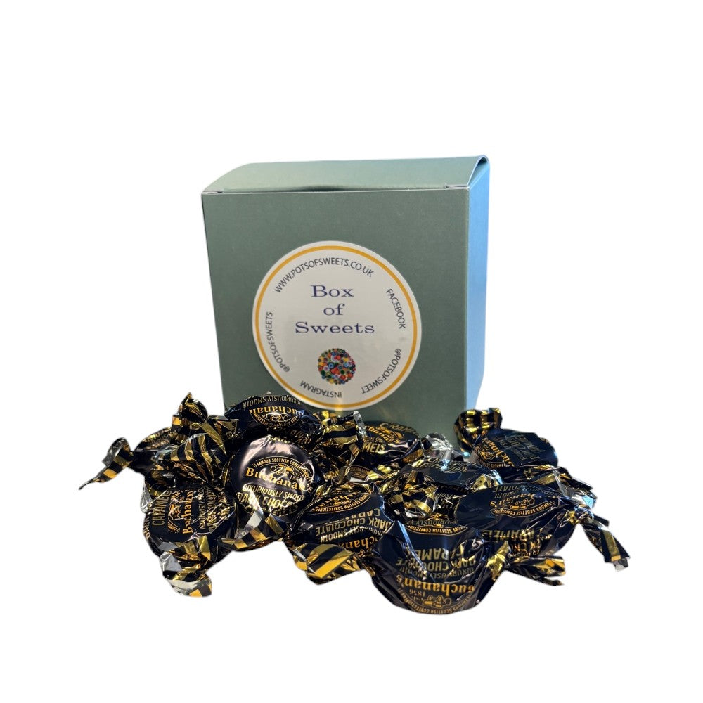 300g Square Box of Buchanan's Chocolate Caramel Toffees