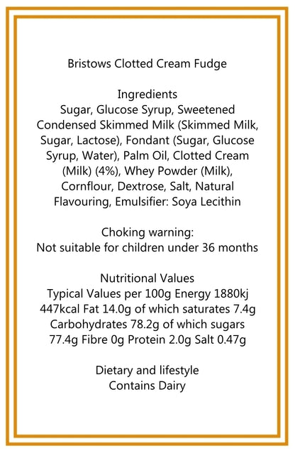 250g Cotton Bag of Bristows Clotted Cream Fudge