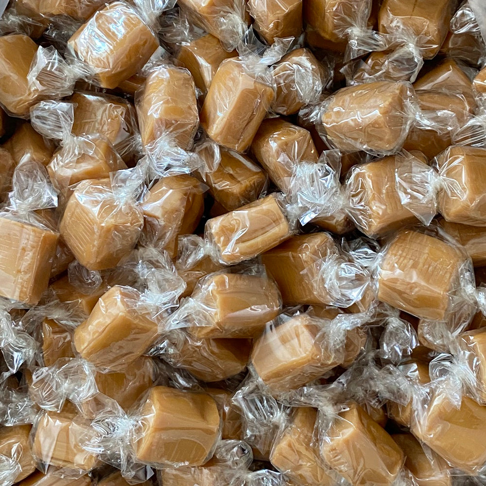300g Square Flower Pattern Box of Bristows Salted Caramel Fudge