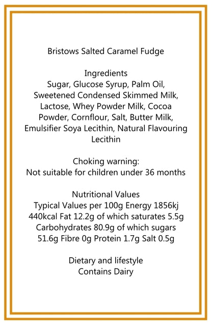 250g Cotton Bag of Bristows Salted Caramel Fudge