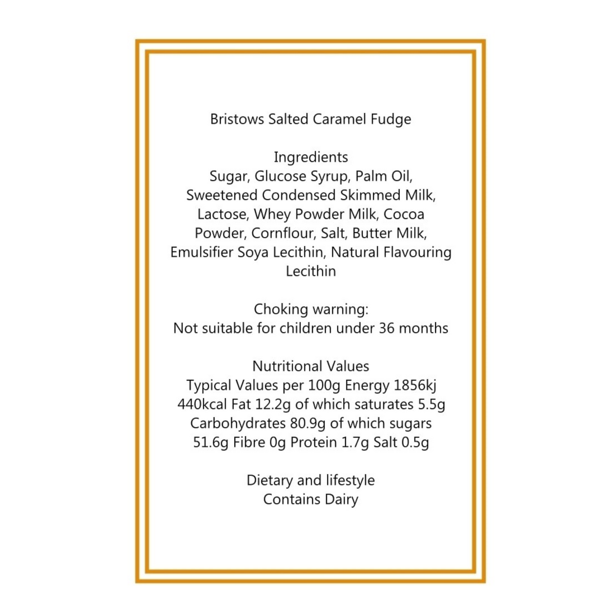 350g Rectangular Patterned Box of Bristows Salted Caramel Fudge