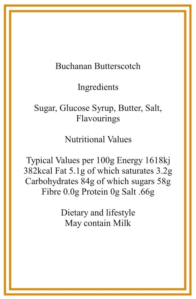 300g Square Flower Pattern Box of Buchanans Butterscotch