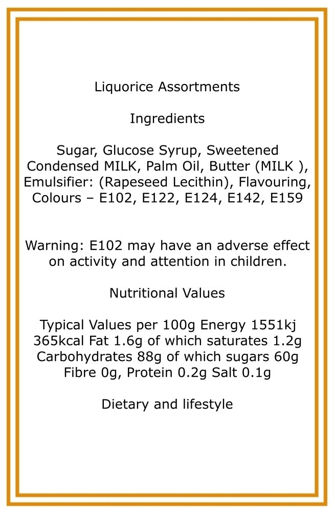 250g Pouch of Buchanans Liquorice Assortment Sweets