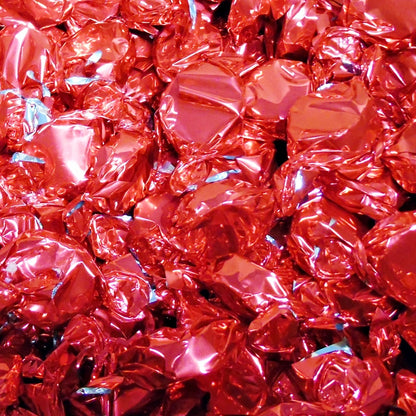 300g Square Coloured Box of Buchanan Raspberry Caramel Toffee