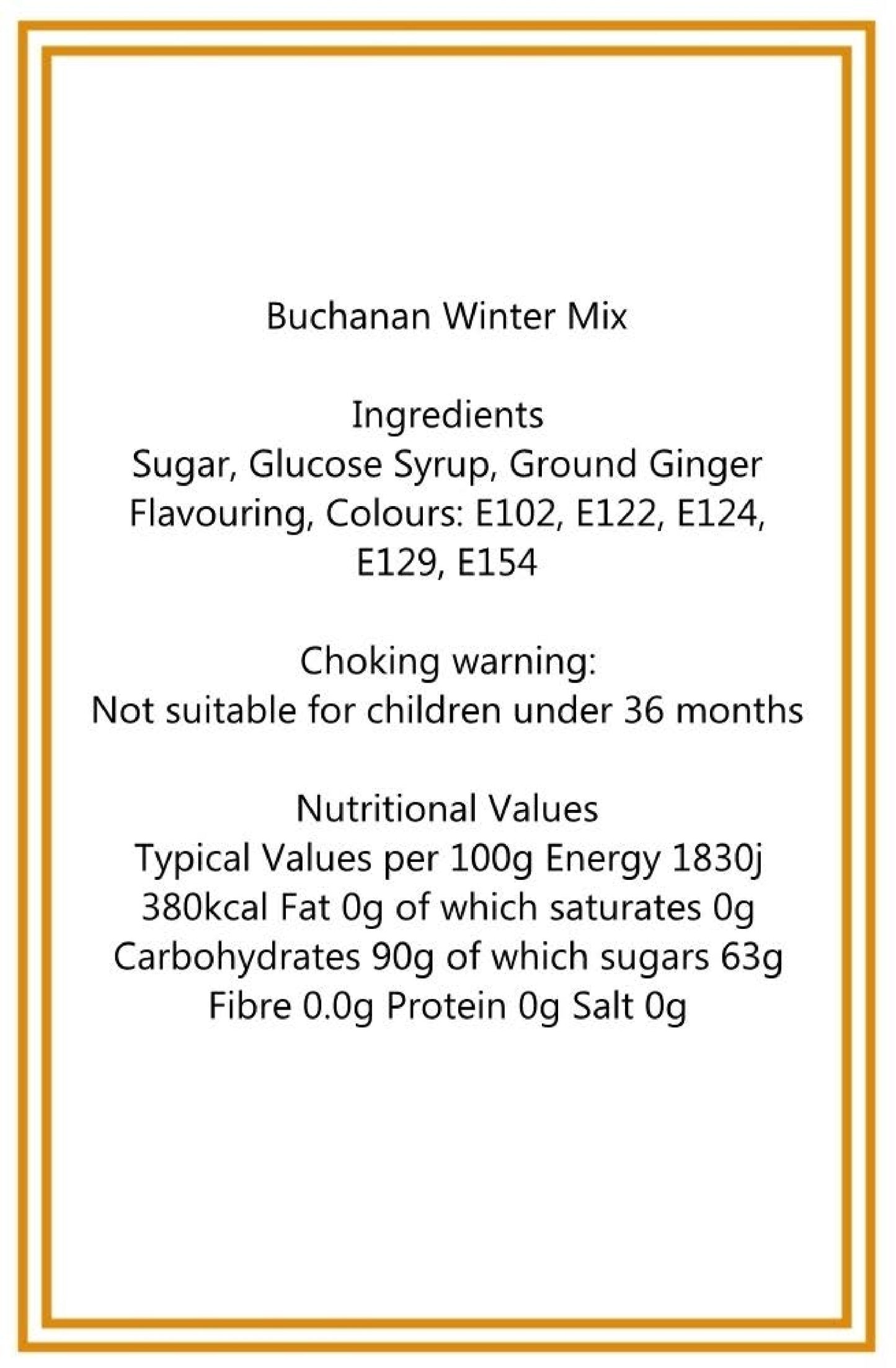 300g Square Flower Pattern Box of Buchanans Winter Mix Hard Boiled Sweets