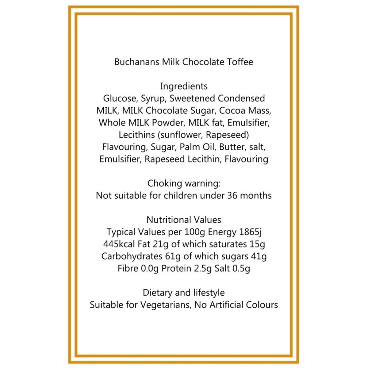 250g Cotton Bag of Buchanans Milk Chocolate Caramel Toffees
