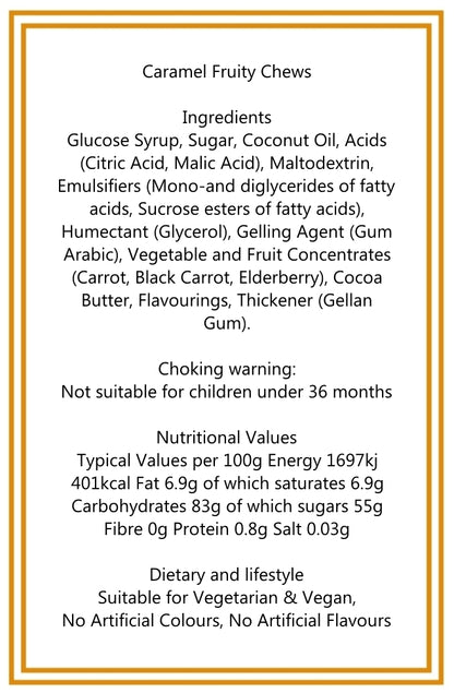 300g Square Window Star Pattern Box of Fruity Chews Fruit Caramels