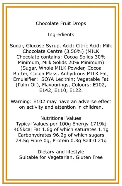 150g Tube of Chocolate Fruits Sweets