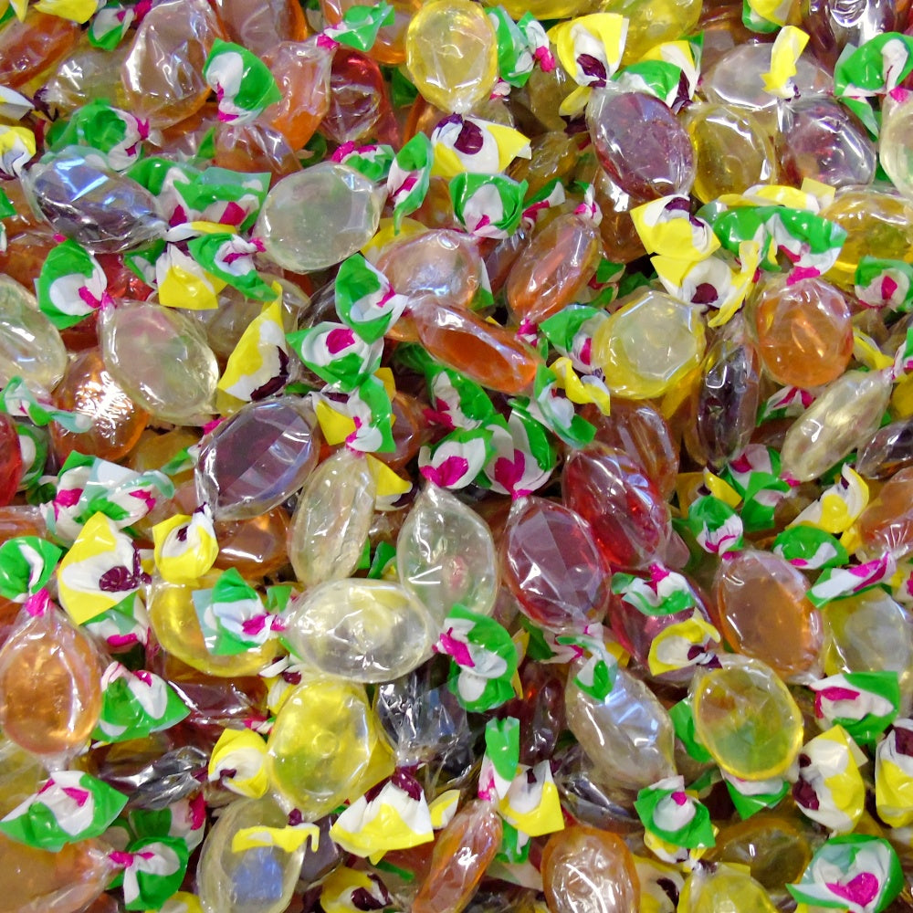 300g Square Flower Pattern Box of Hard Boiled Fruit Drop Sweet
