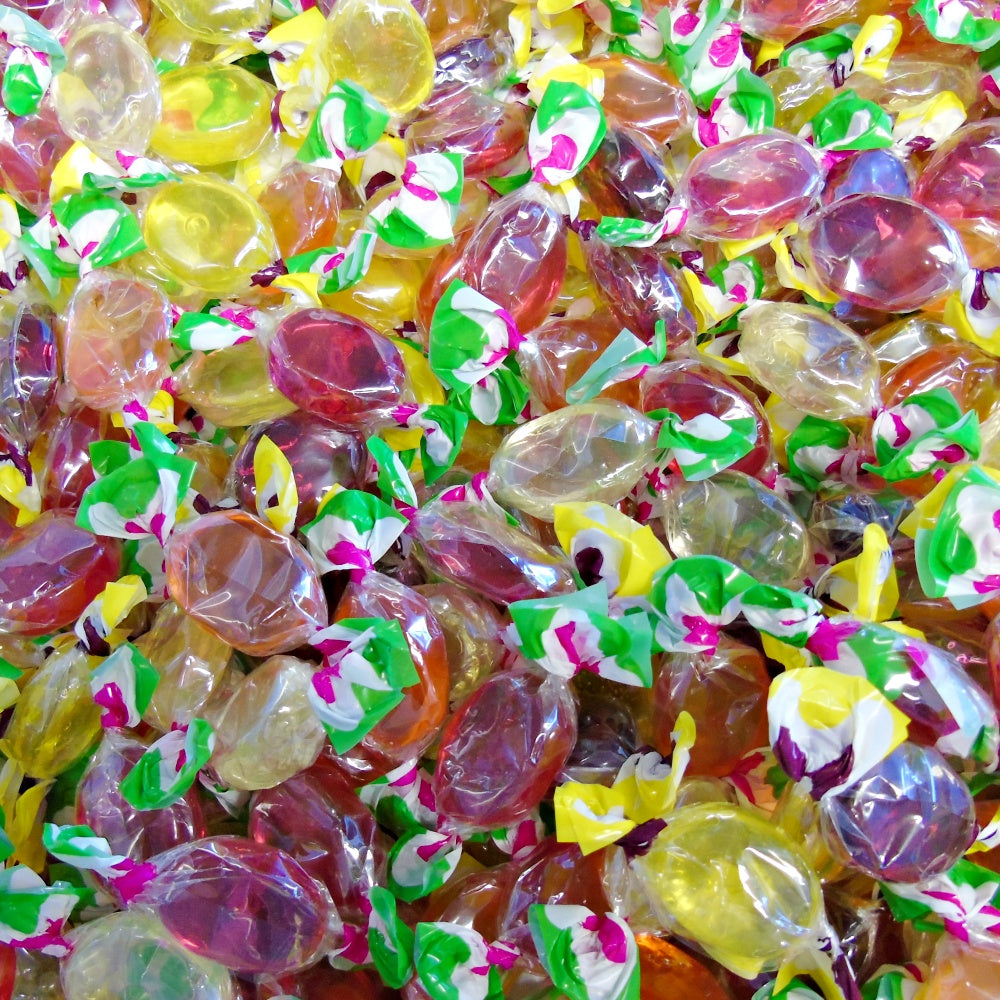 300g Square Window Pattern Box of Hard Boiled Fruit Drop Sweet