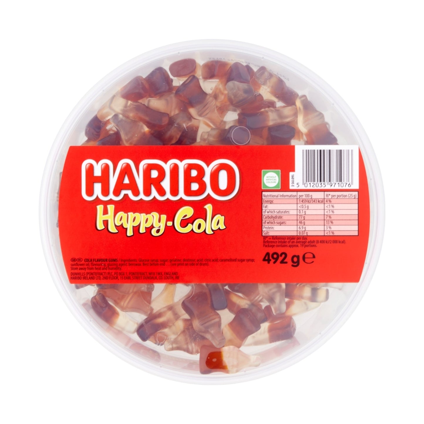 Haribo Happy Cola Bottles Tub 492g