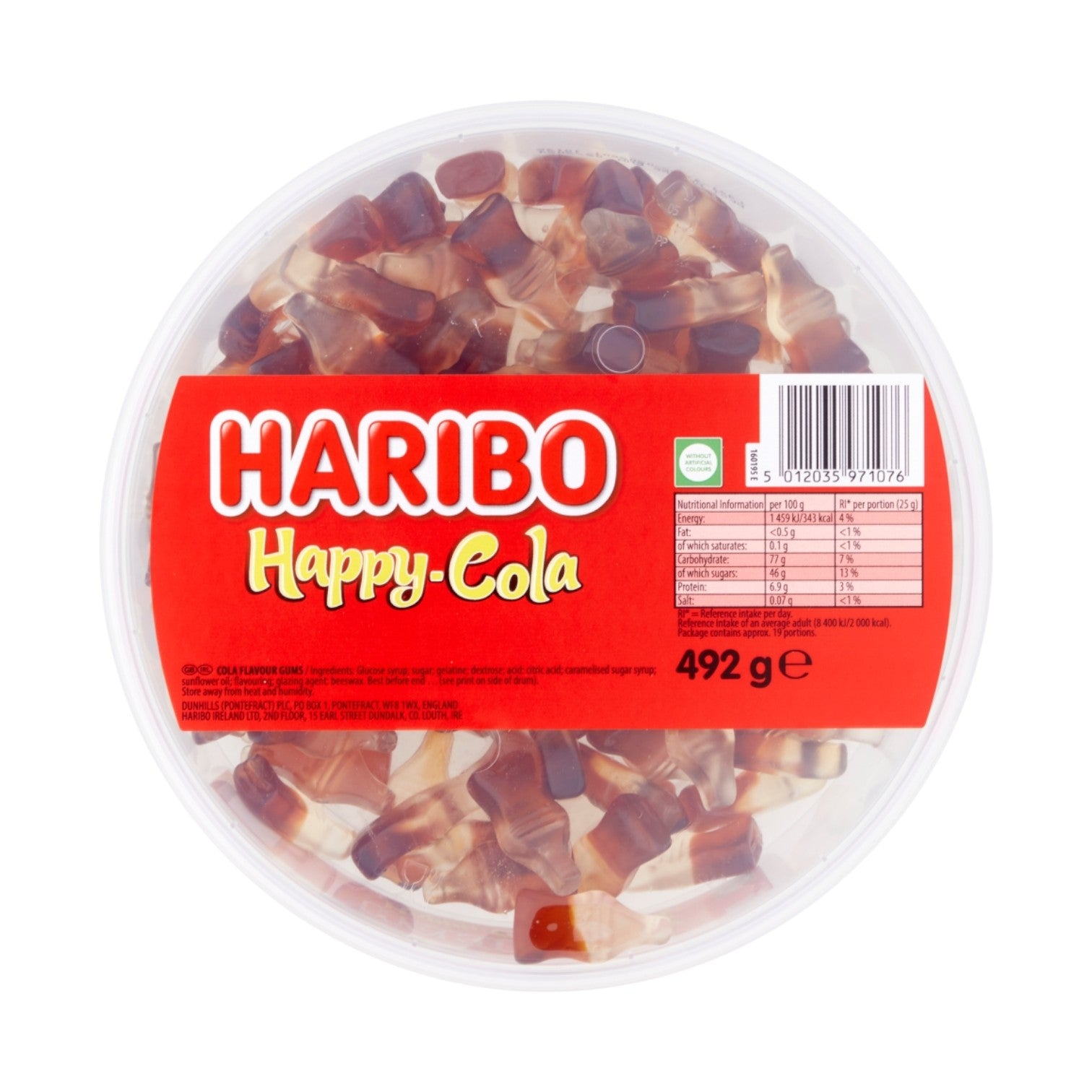 Haribo Happy Cola Bottles Tub 492g