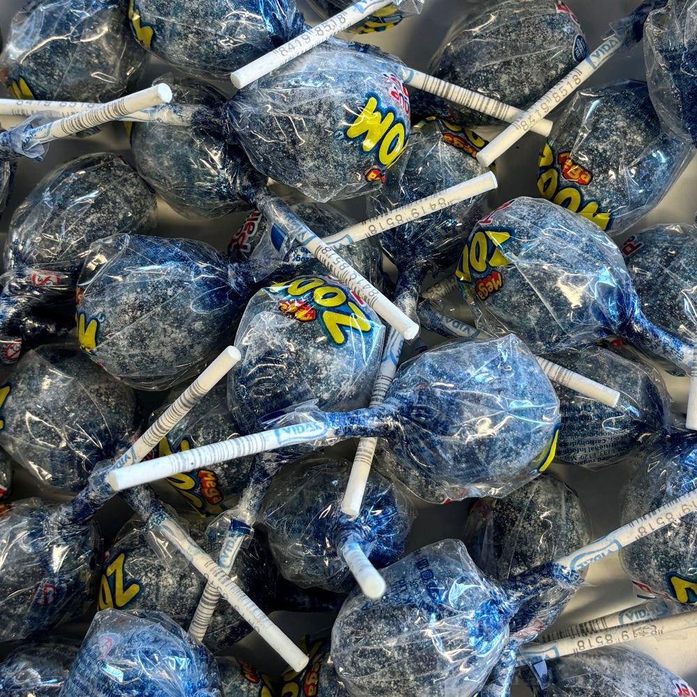 Bag of 10 Large Sour Blue Raspberry Tongue Painter Lollies