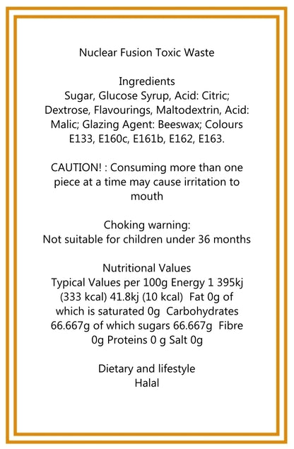 300g Square Window Star Pattern Box of Toxic Waste Nuclear Fusion Super Sour Sweets