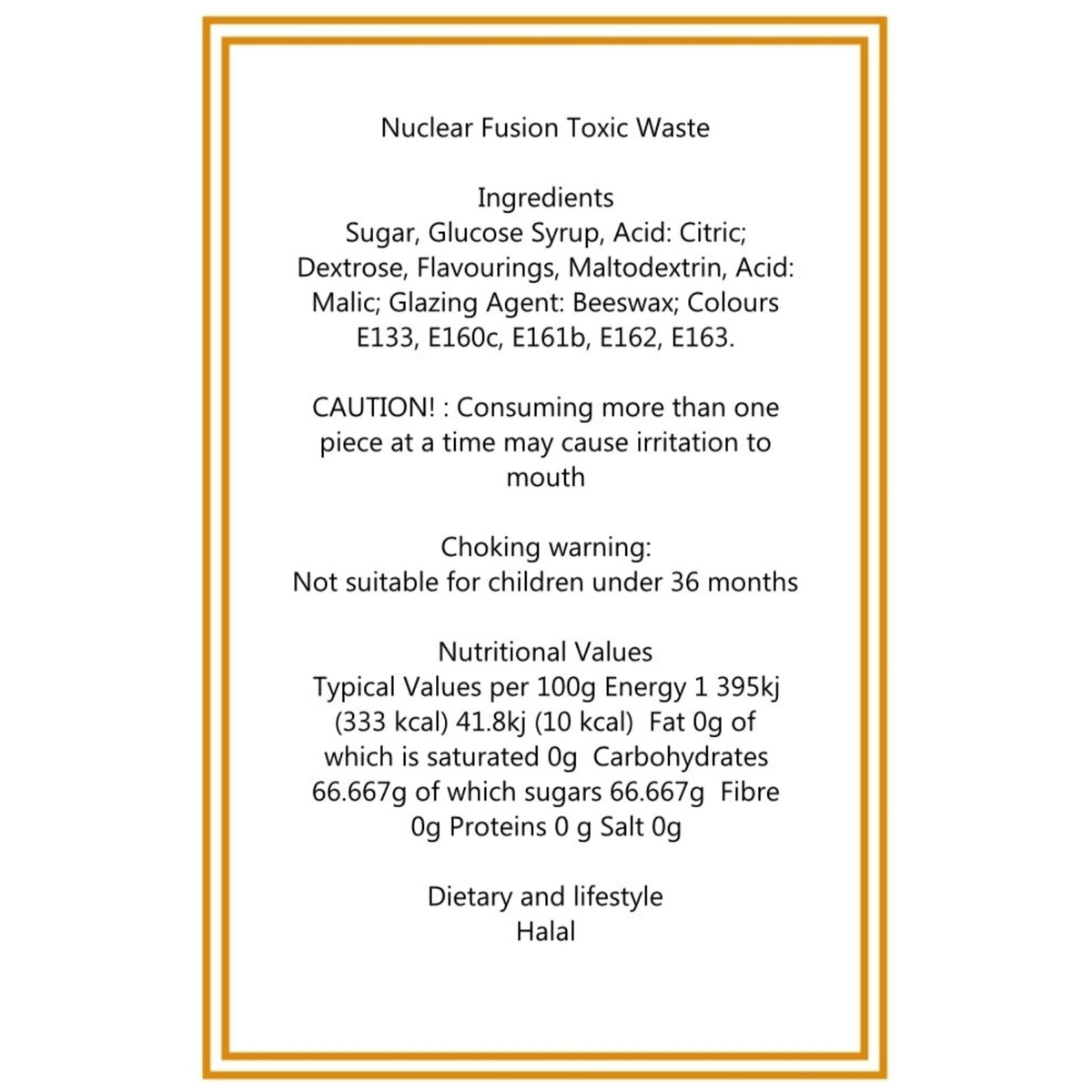 350g Rectangular Patterned Box of Toxic Waste Nuclear Fusion Super Sour Sweets
