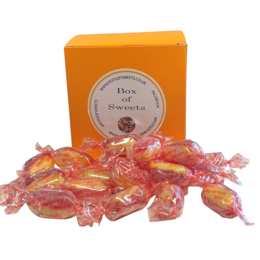 300g Square Box of Sugar Free Rhubarb and Custard