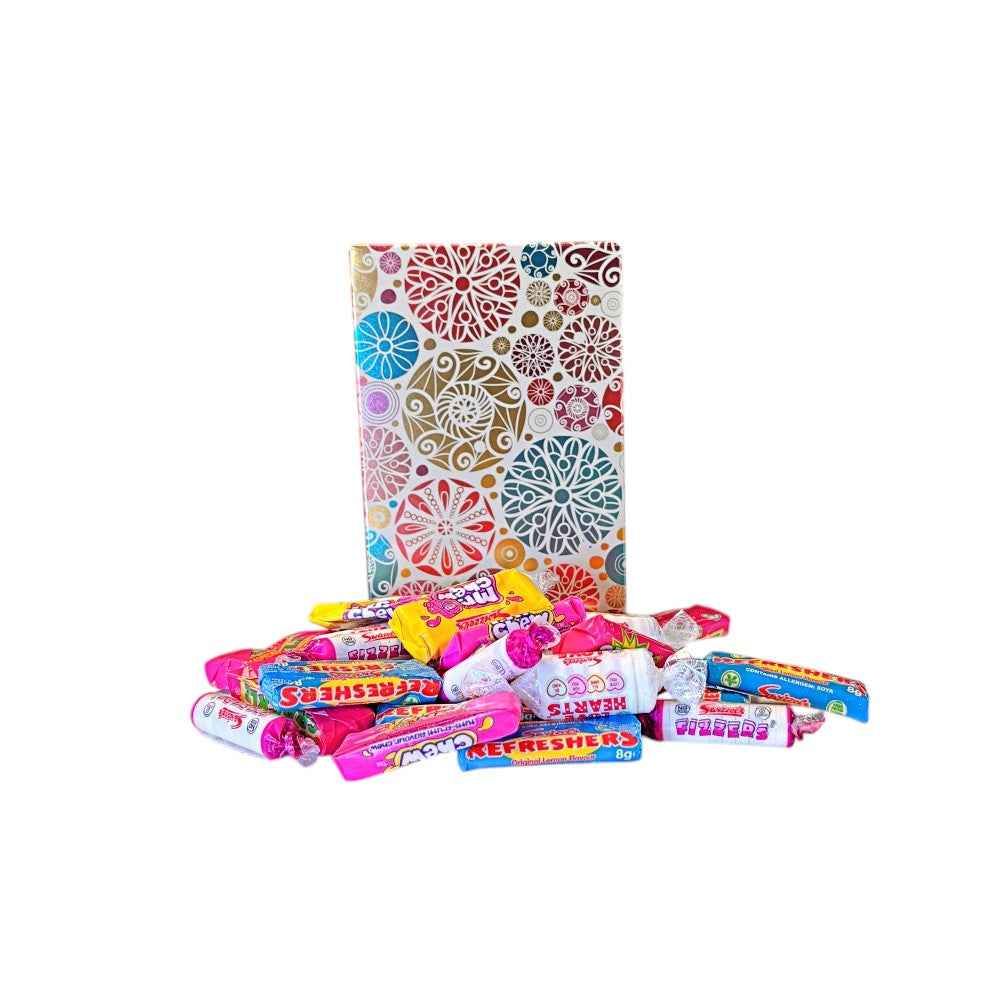 250g Rectangular Box Pattern of Swizzles Retro Sweet Mix