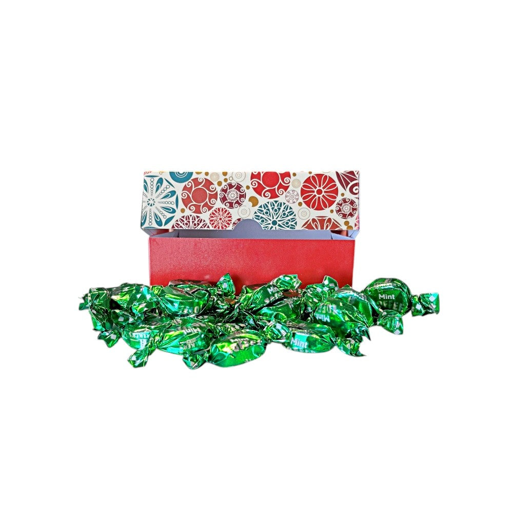 250g Rectangular Box Pattern of Walkers Mint Toffee