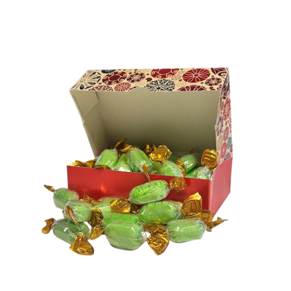 250g Rectangular Box Pattern of Hard Boiled Chocolate Limes Sweets