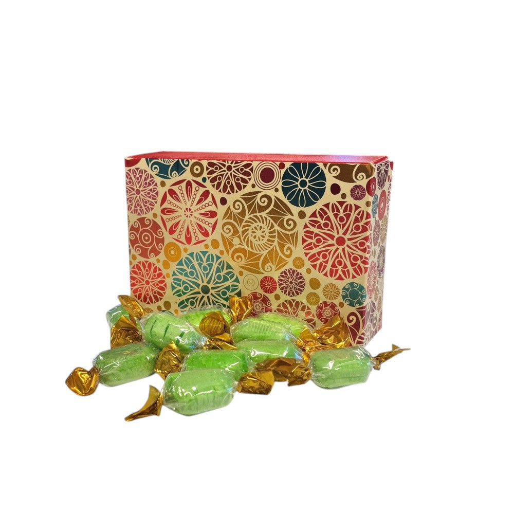 250g Rectangular Box Pattern of Hard Boiled Chocolate Limes Sweets