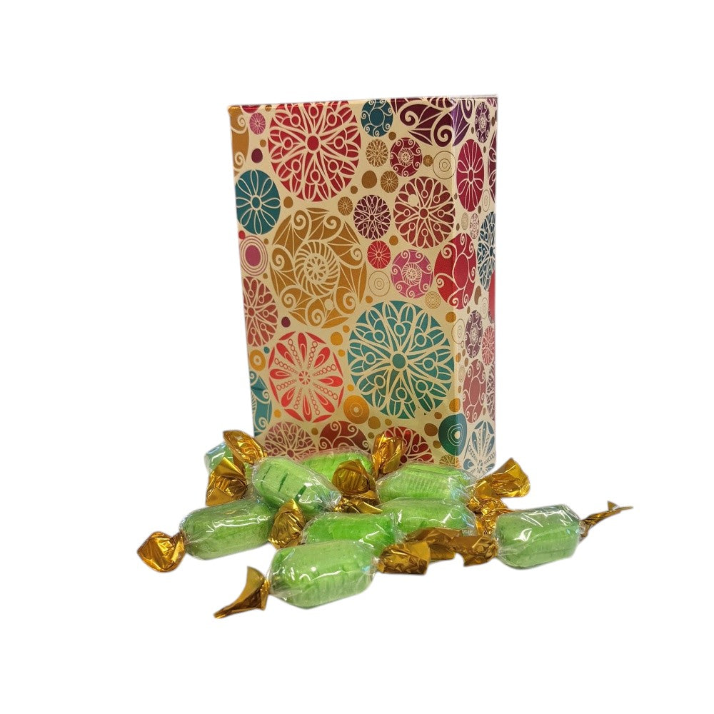 250g Rectangular Box Pattern of Hard Boiled Chocolate Limes Sweets