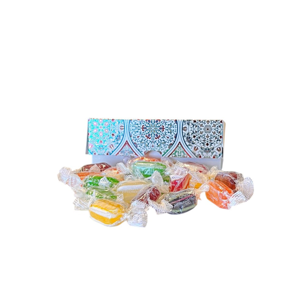 250g Rectangular Box Pattern of Buchanans Winter Mix Hard Boiled Sweets