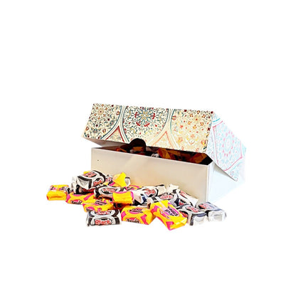 250g Rectangular Box Blossom Pattern of Black Jacks and Fruit Salads