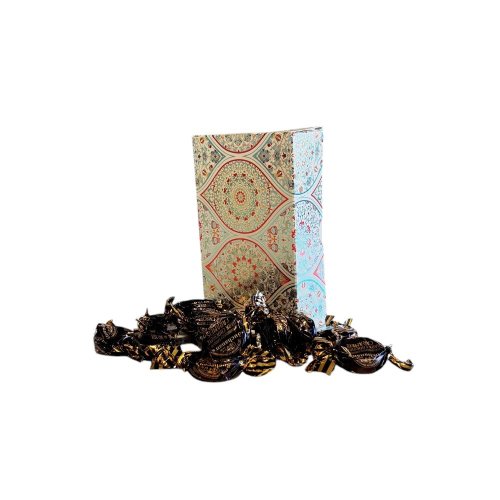250g Rectangular Pattern Box of Buchanan's Chocolate Caramel Toffees