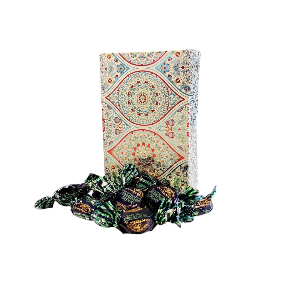 250g Rectangular Patterned Box of Buchanan's Chocolate Peppermint Creams