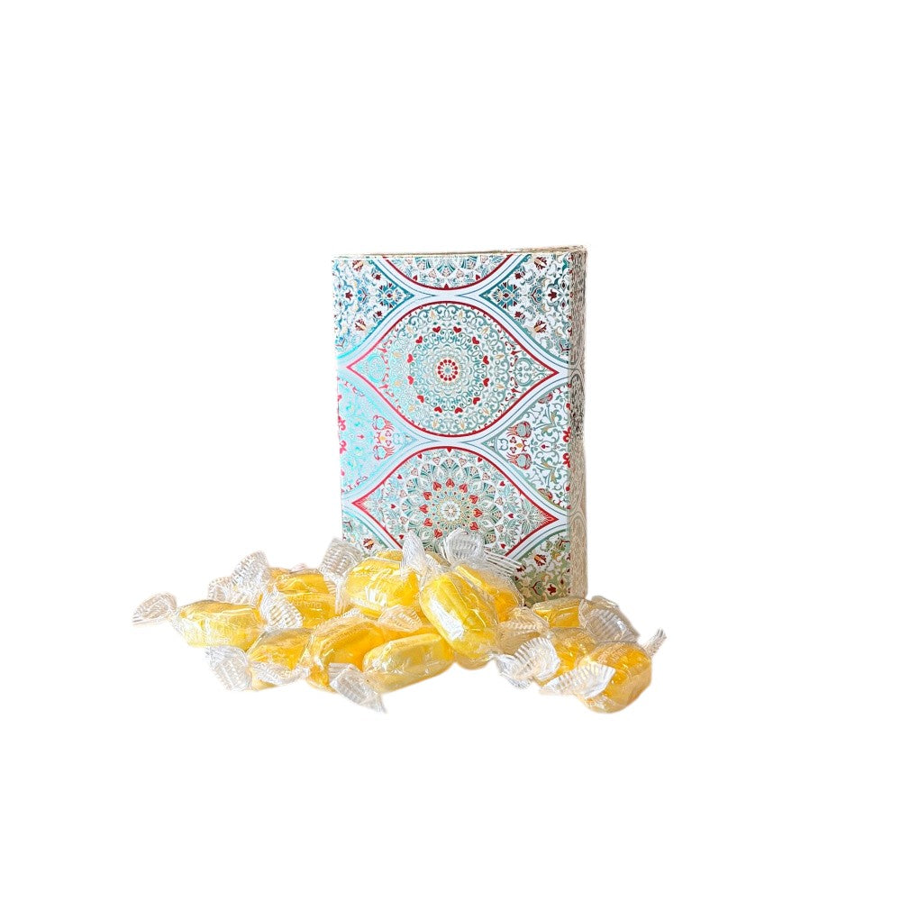 250g Rectangular Patterned Box of Sherbet Lemon Sweets