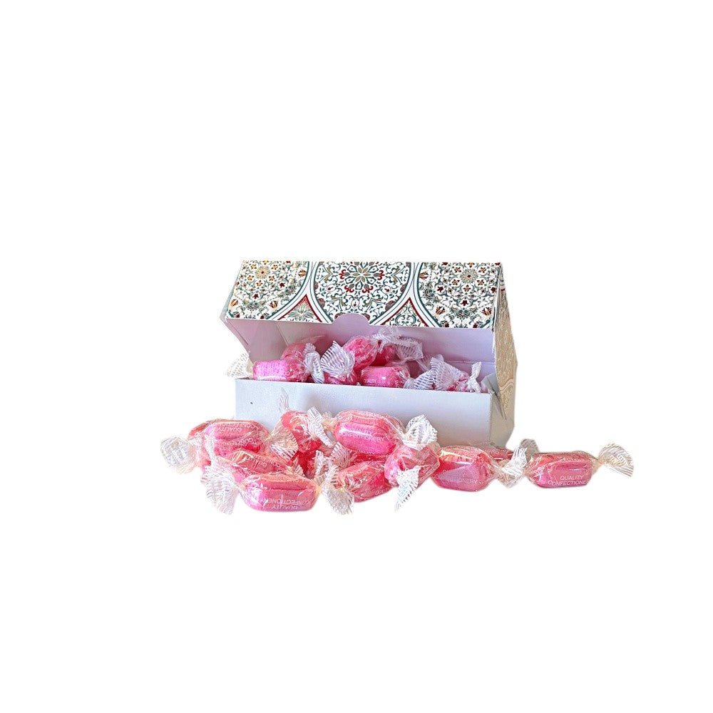 250g Rectangular Patterned Box of Strawberry Sherbets Sweets