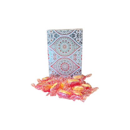 250g Rectangular Box Pattern of Sugar Free Rhubarb and Custard