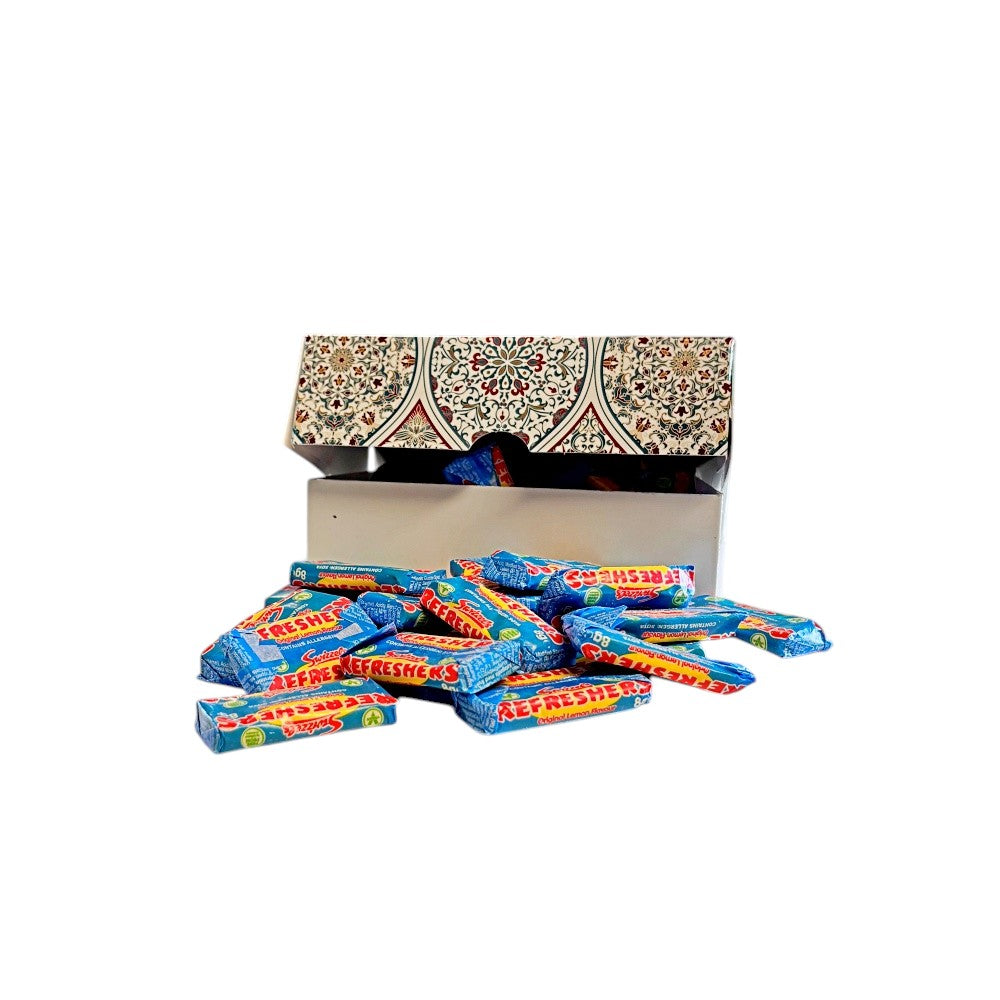 250g Rectangular Patterned Box of Swizzles Refreshers
