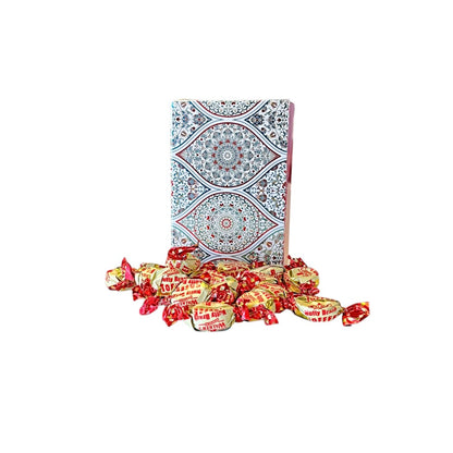 250g Rectangular Box Pattern of Walker Nutty Brazil Toffee