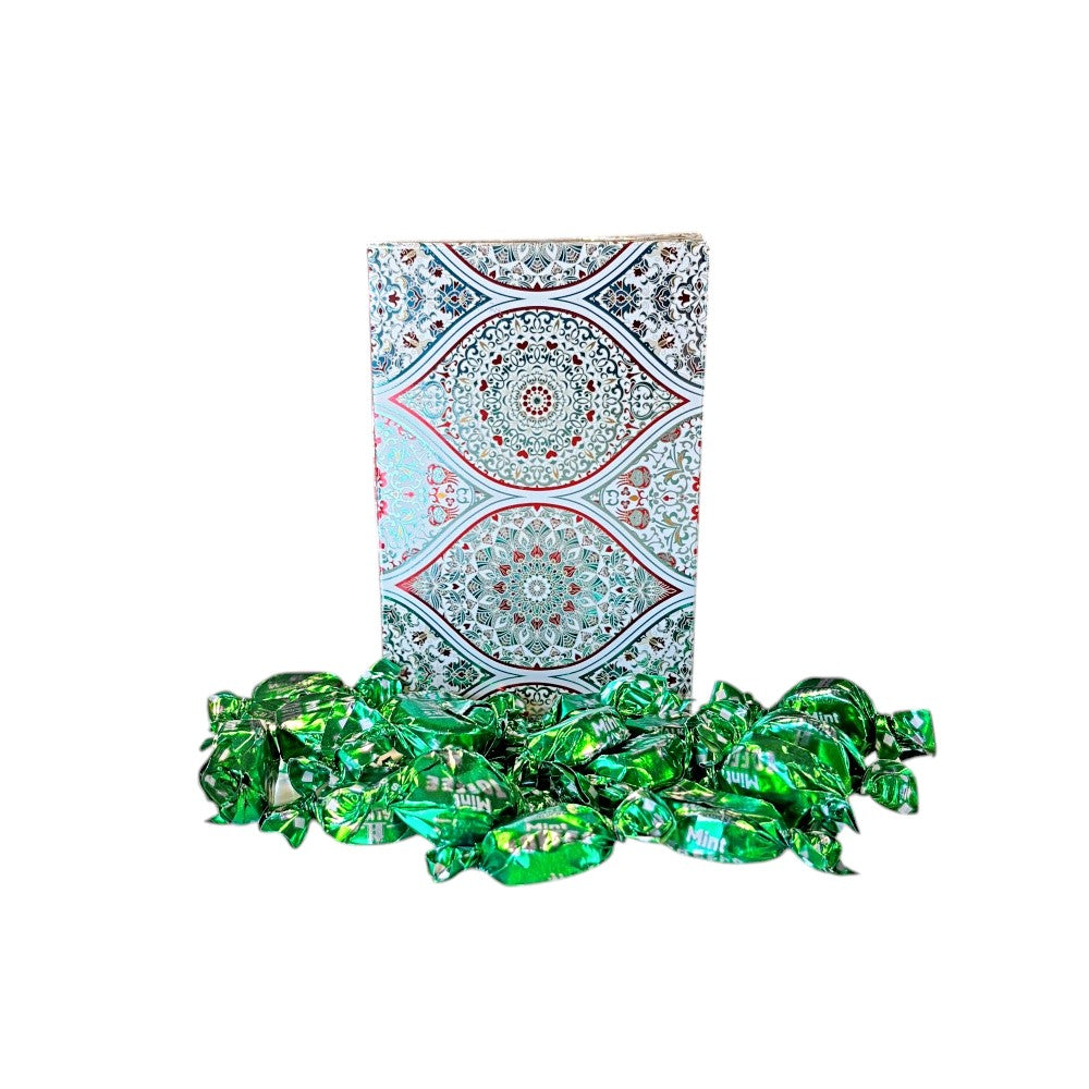 250g Rectangular Box Pattern of Walkers Mint Toffee