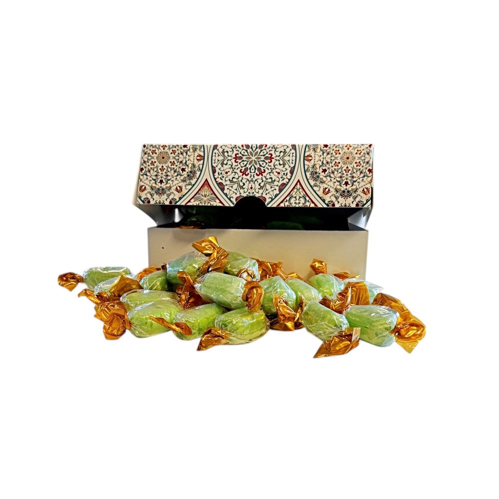 250g Rectangular Box Pattern of Hard Boiled Chocolate Limes Sweets