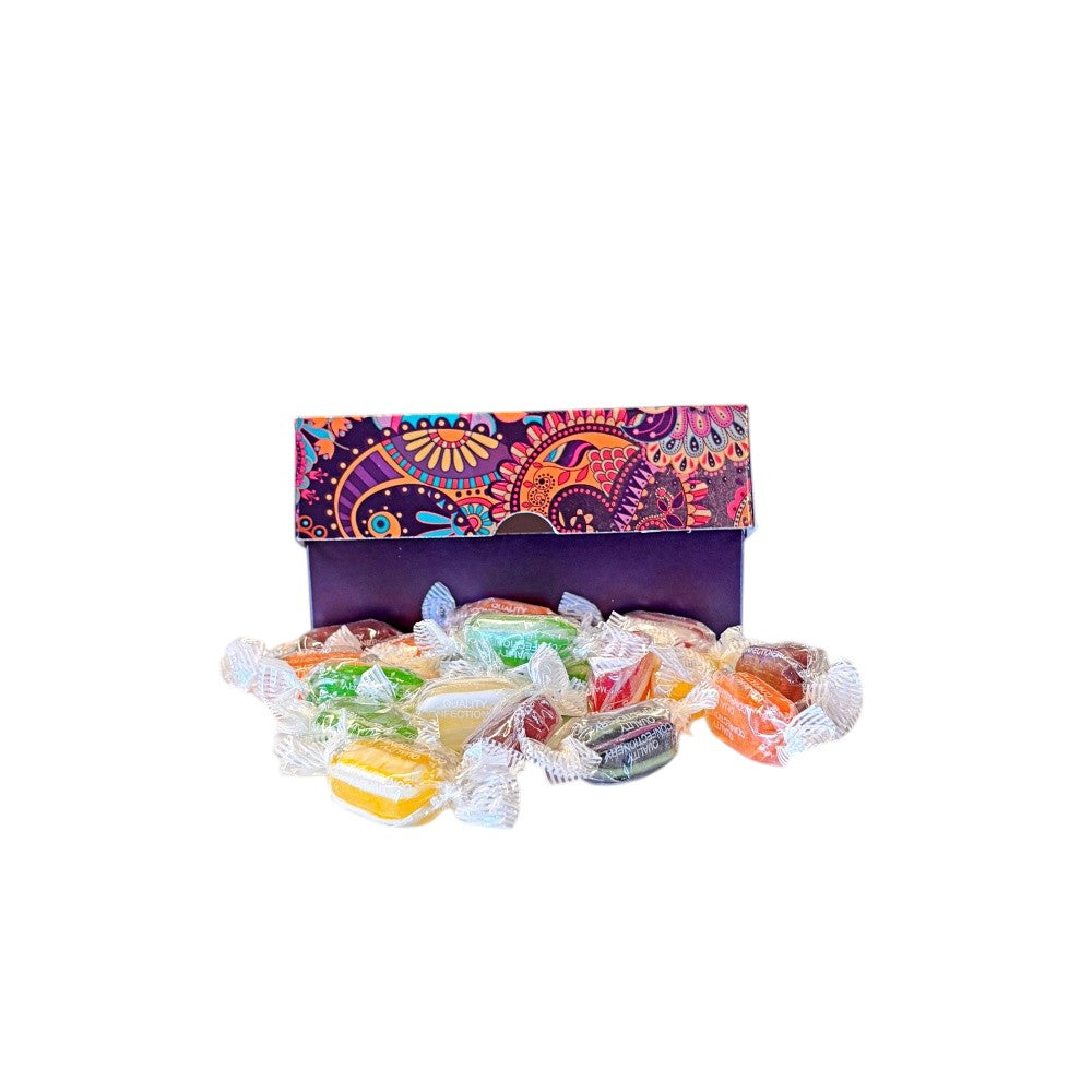 250g Rectangular Box Pattern of Buchanans Winter Mix Hard Boiled Sweets