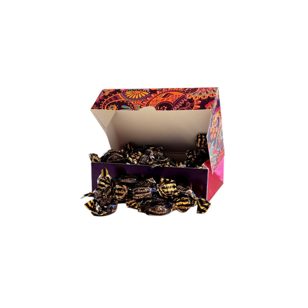 250g Rectangular Pattern Box of Buchanan's Chocolate Caramel Toffees