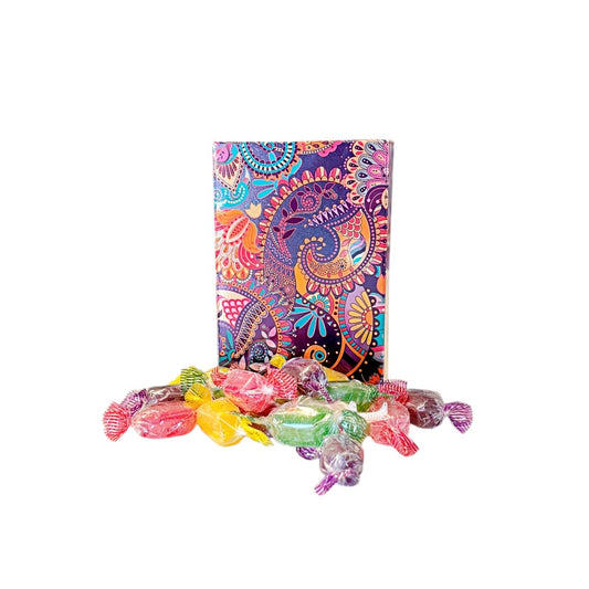 250g Rectangular Box Pattern of Hard Boiled Fruit Drop Sweet