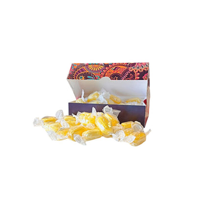 250g Rectangular Patterned Box of Sherbet Lemon Sweets
