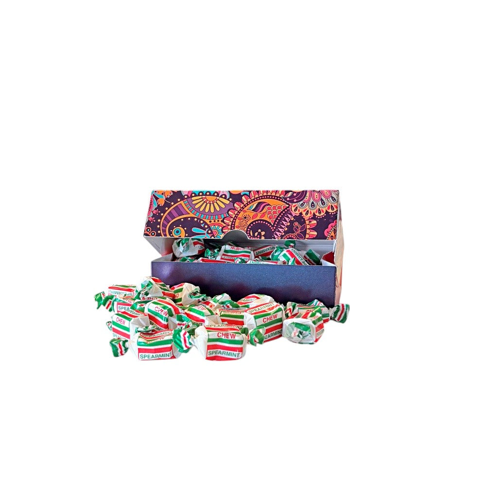 250g Rectangular Patterned Box of Spearmint Chews