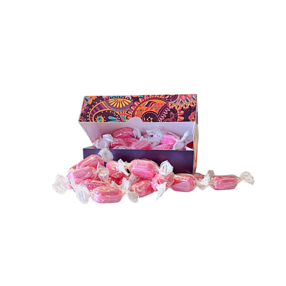 250g Rectangular Patterned Box of Strawberry Sherbets Sweets